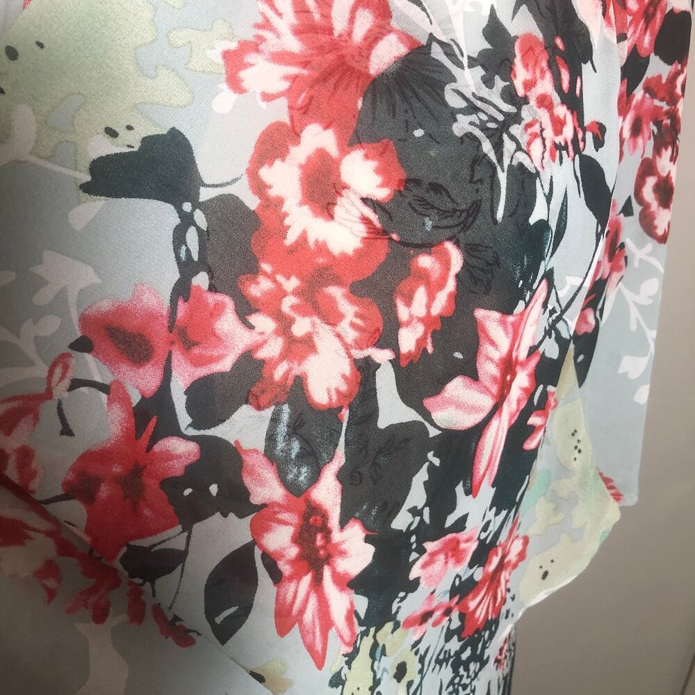 🌸Floral Kimono Cardigan – Lightweight Sheer Layer – Pastel Garden Print – XL - Picture 8 of 10